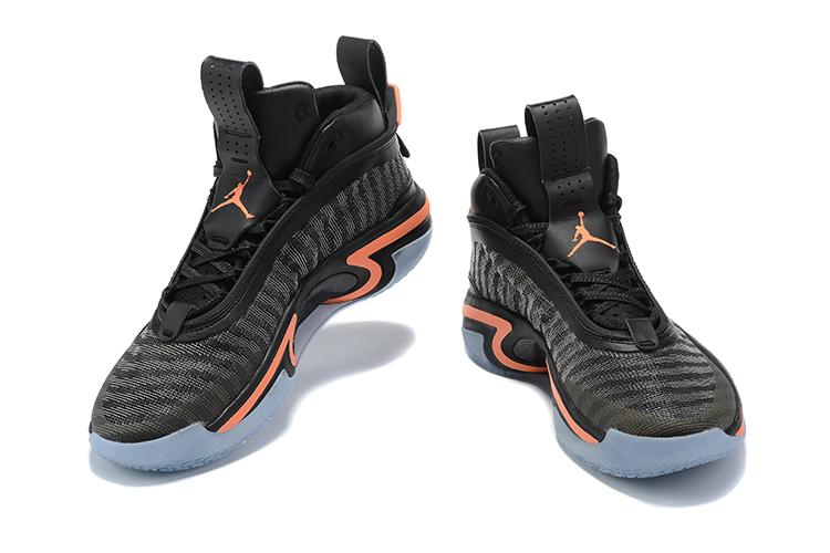2021 Men Air Jordan 36 Black Grey Orange Basketball Shoes